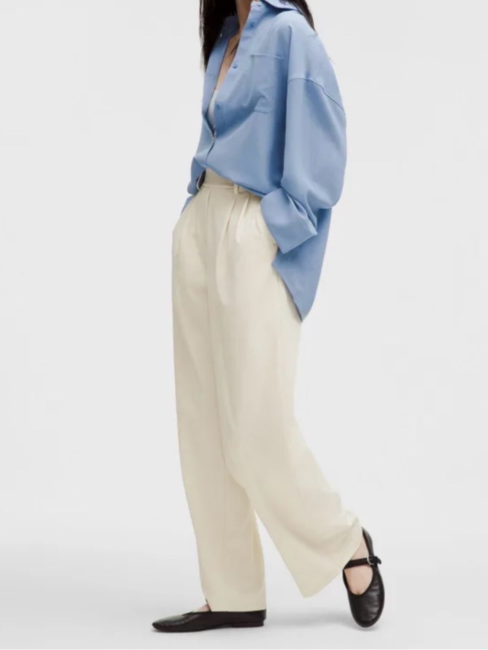 lululemon athletica Cream Wide-Leg High-Rise Pants